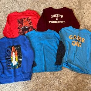 Cat & Jack boys long sleeve t-shirts, lot of 5, size 4/5